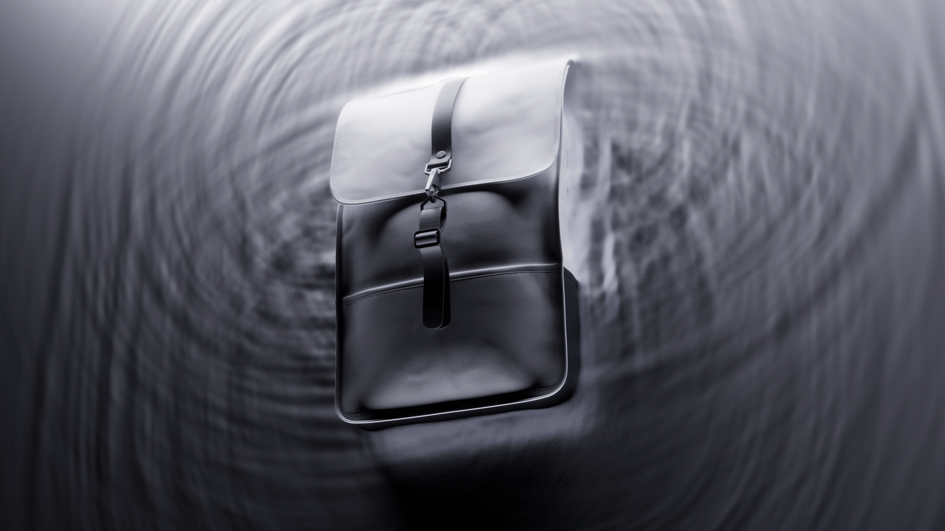 Rains backpacks in motion